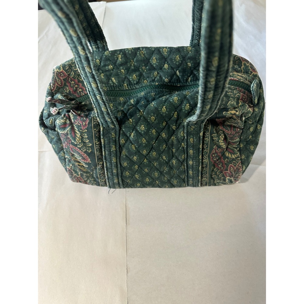 Vera Bradley Vintage Classic Green Quilted Shoulder Bag Retired 1998 Pattern